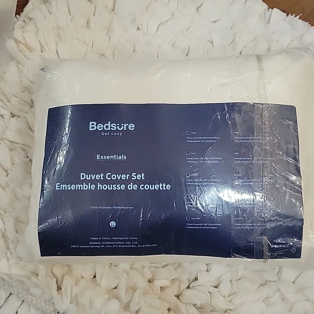 Bedsure King Cream duvet set 3 piece 104x90